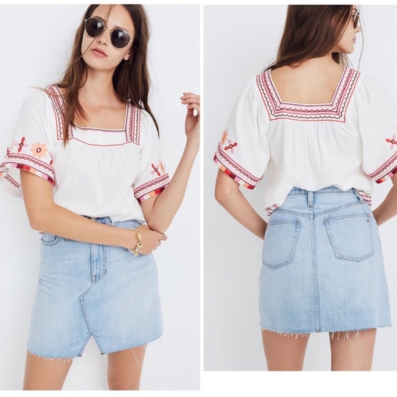 Madewell Rigid Denim A-Line Mini Skirt: Cutout Edition - Picture 14 of 14